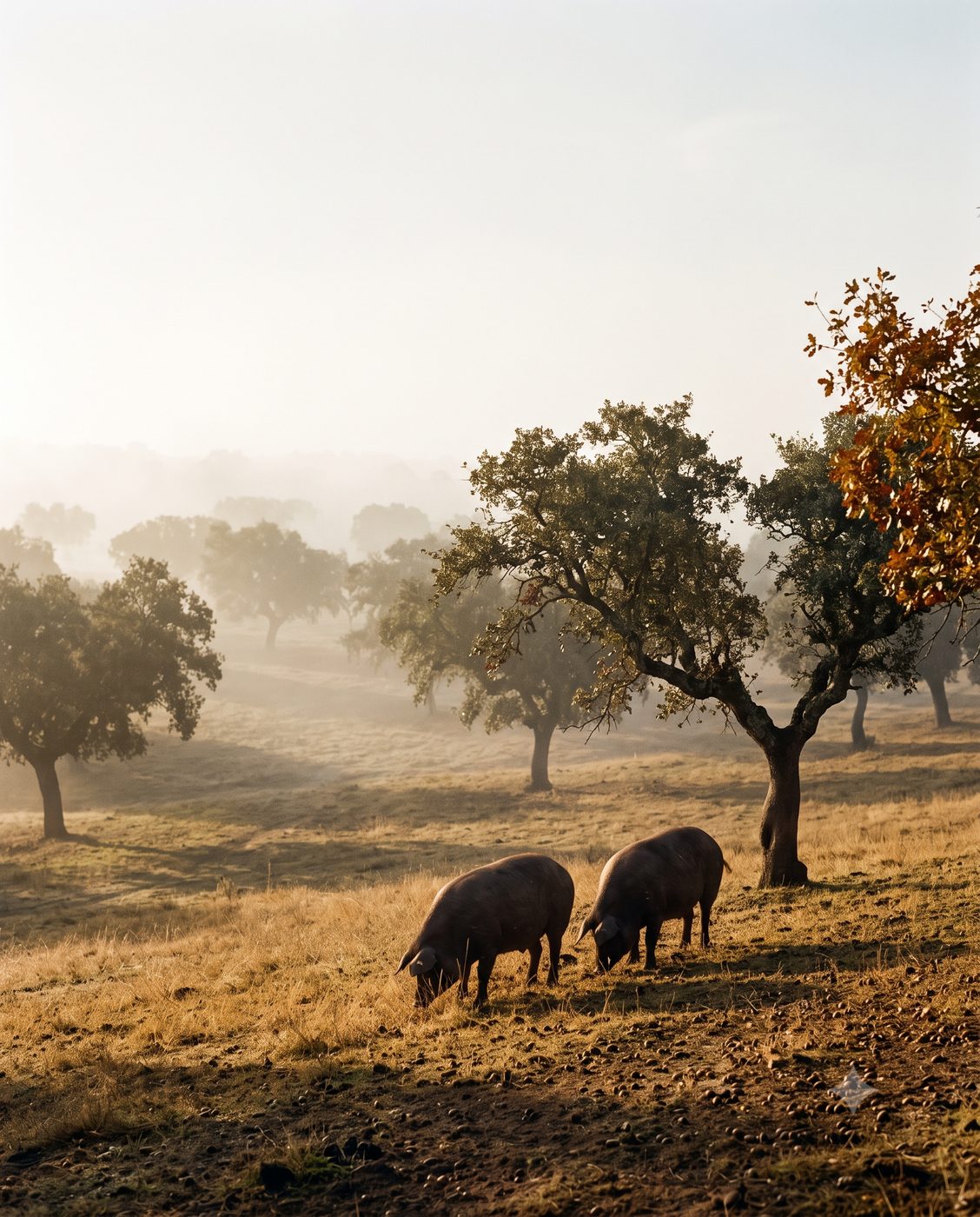 Cerdos ibéricos en la dehesa